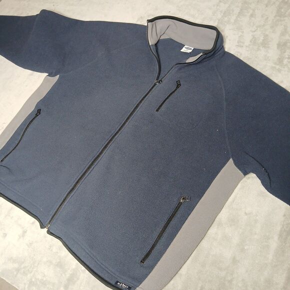 Old Navy Mens XXL Micro Fleece Jacket Blue Gray Performance Full-Zip Hiking Gorp - Picture 3 of 9